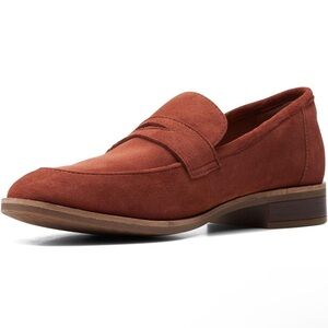 Clarks Red Loafers